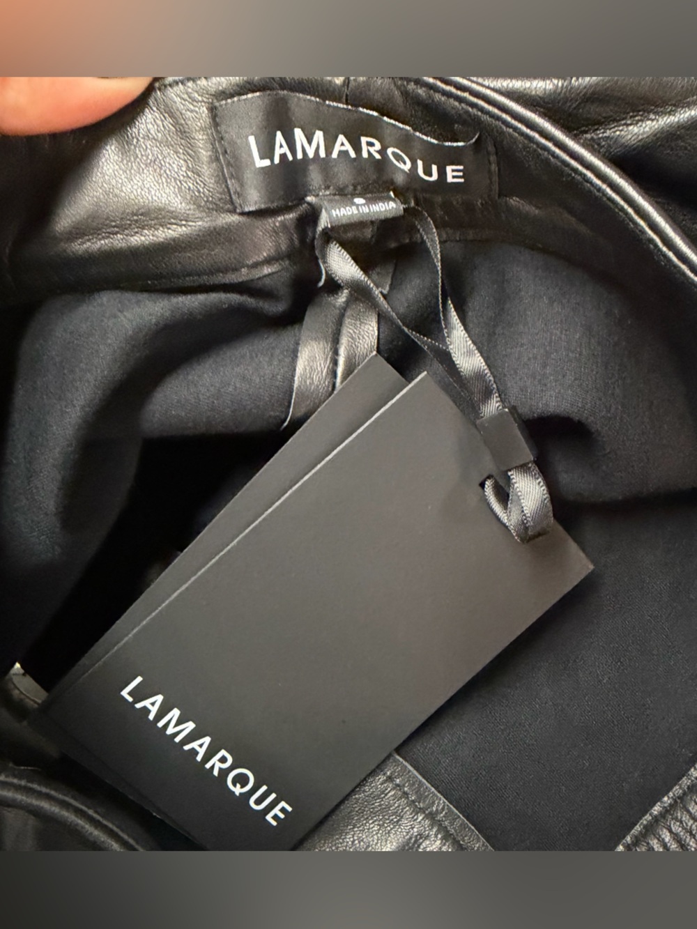 Lamarque Annaise Shorts Black High-Waist Leather booty Revolve S - Picture 9 of 10